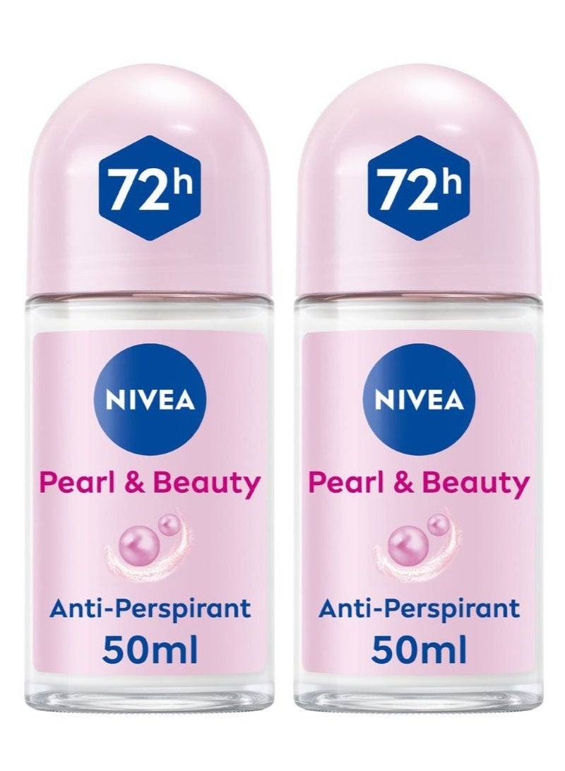 نيفيا مضاد للتعرق بخلاصة اللؤلؤ وزيت الأفوكادو، عبوة من عبوتين 50 مل - Image 1